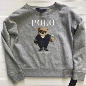 New Limited Kids Polo Ralph Lauren Bear Sweatshirt